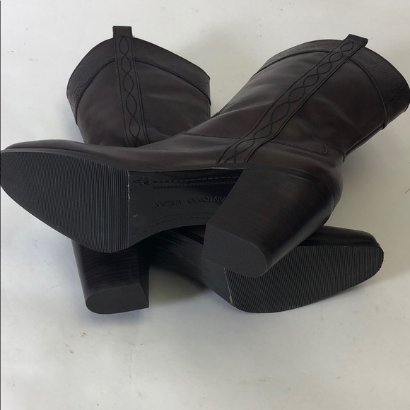 Antonio Melani Leather Dark Brown Boots 9.5M New with deffect - Picture 5 of 16